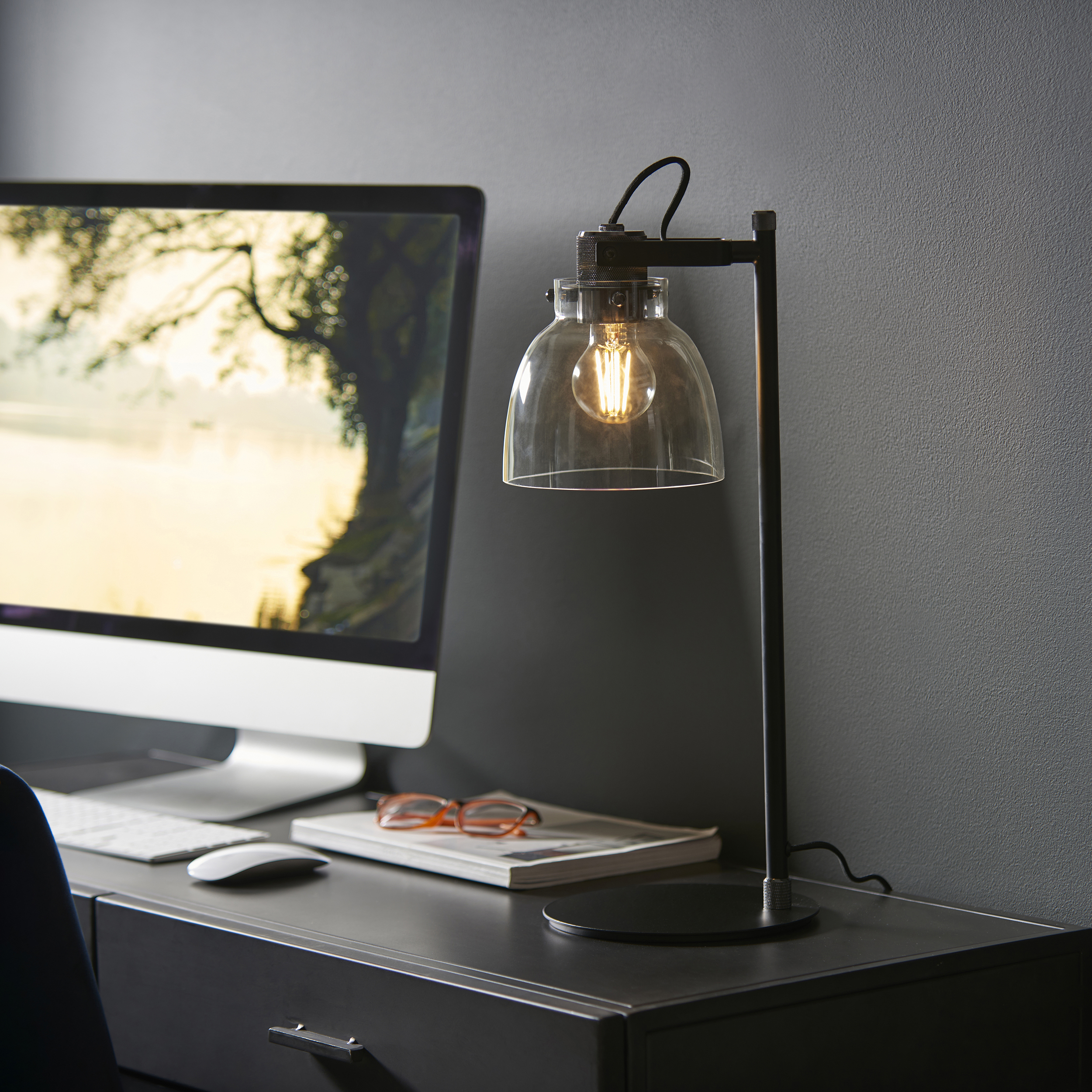 TINTED GLASS TABLE LAMP