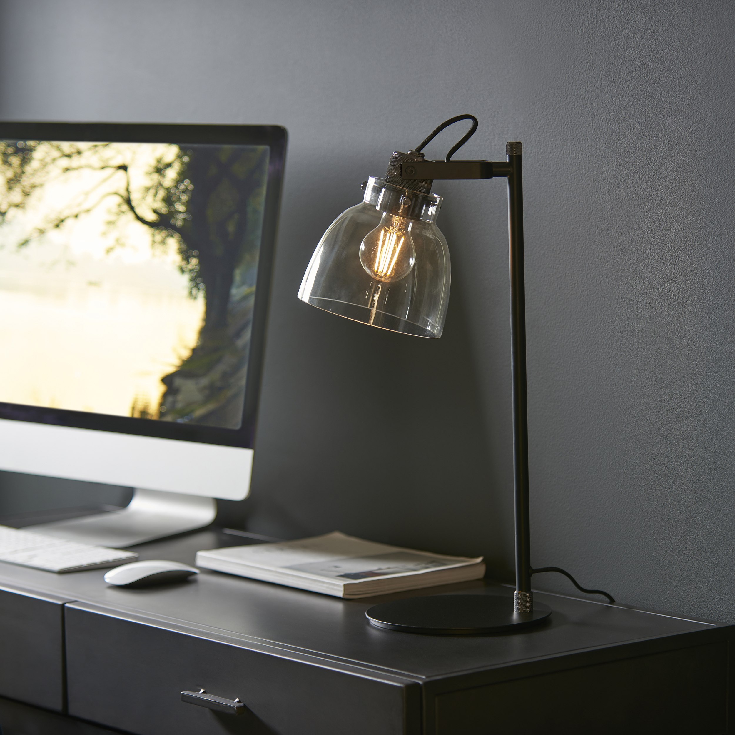 TINTED GLASS TABLE LAMP