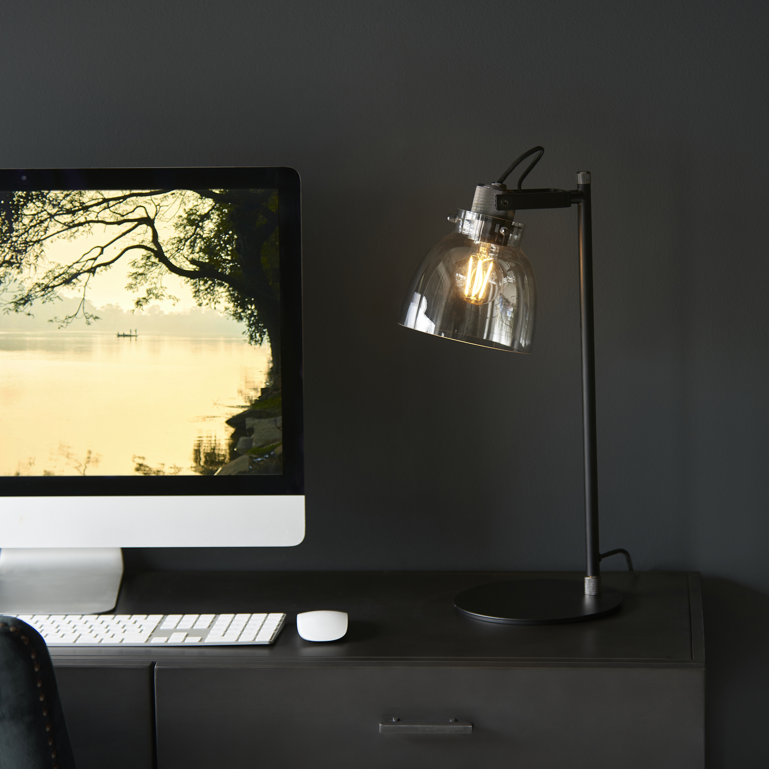 TINTED GLASS TABLE LAMP