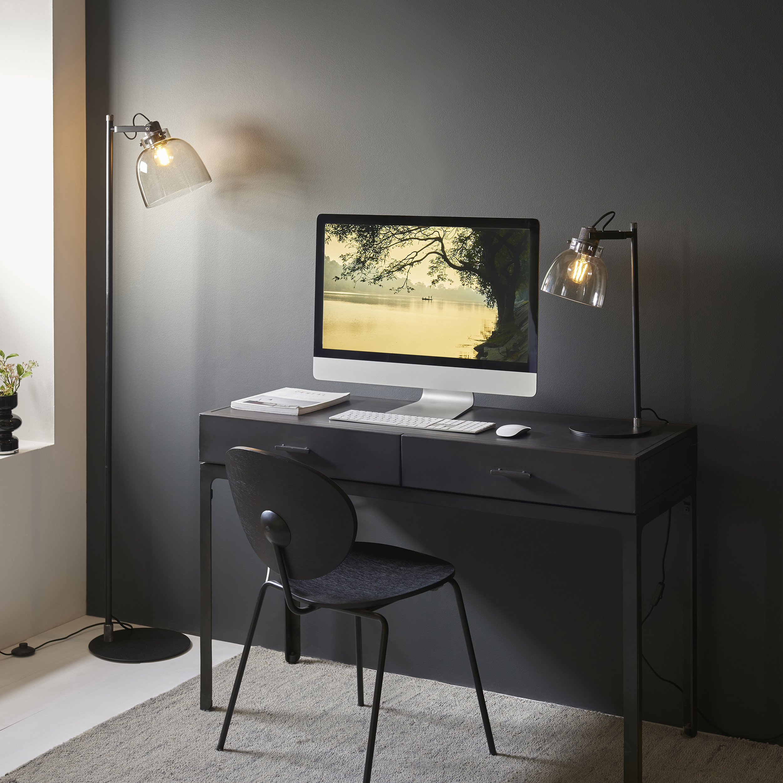 TINTED GLASS TABLE LAMP