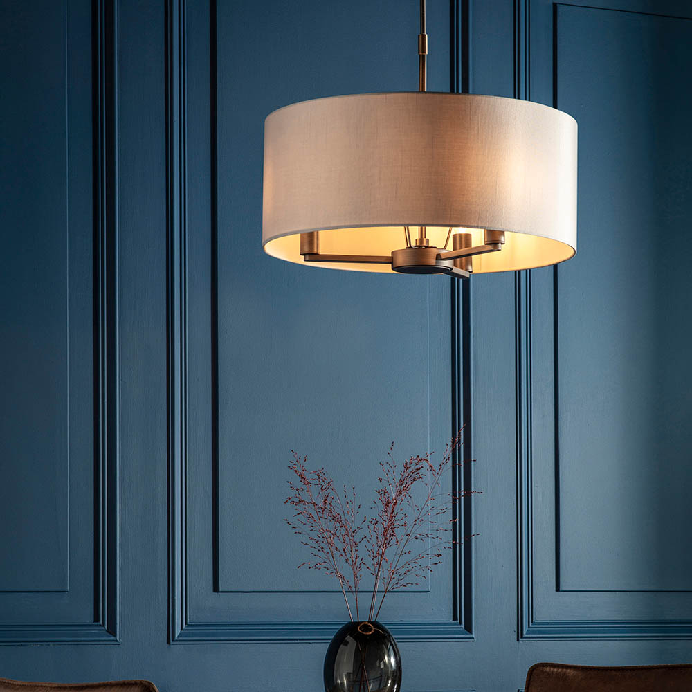 3 LIGHT PENDANT ANTIQ BR