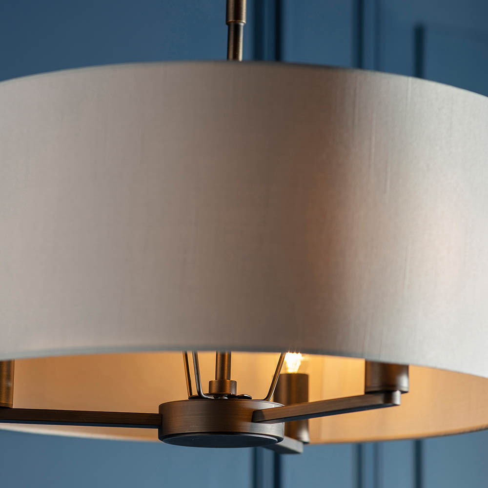 3 LIGHT PENDANT ANTIQ BR