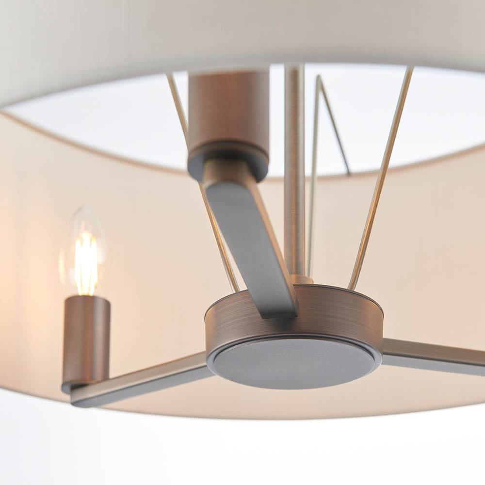 3 LIGHT PENDANT ANTIQ BR