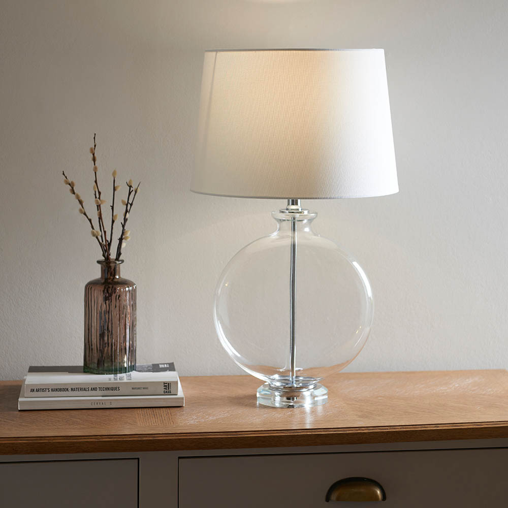 NICKEL & WHITE LAMP