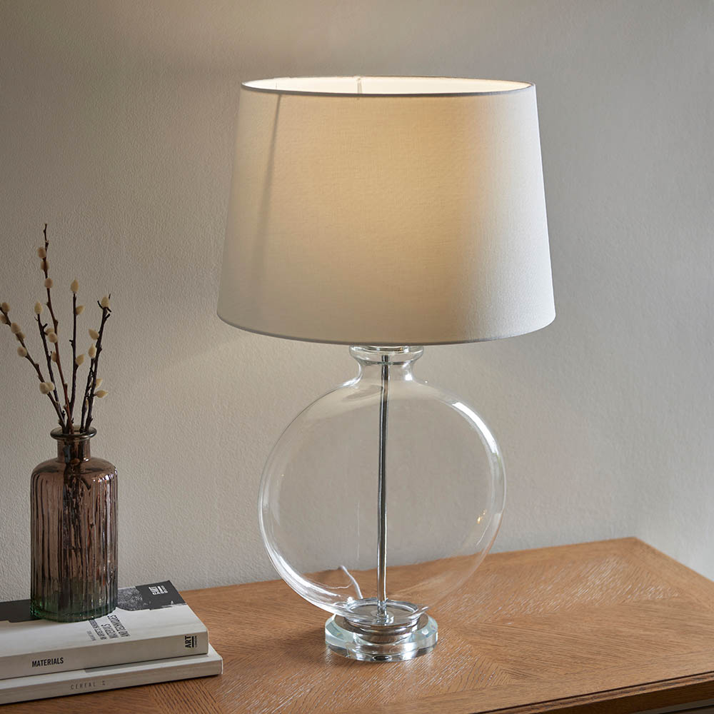 NICKEL & WHITE LAMP