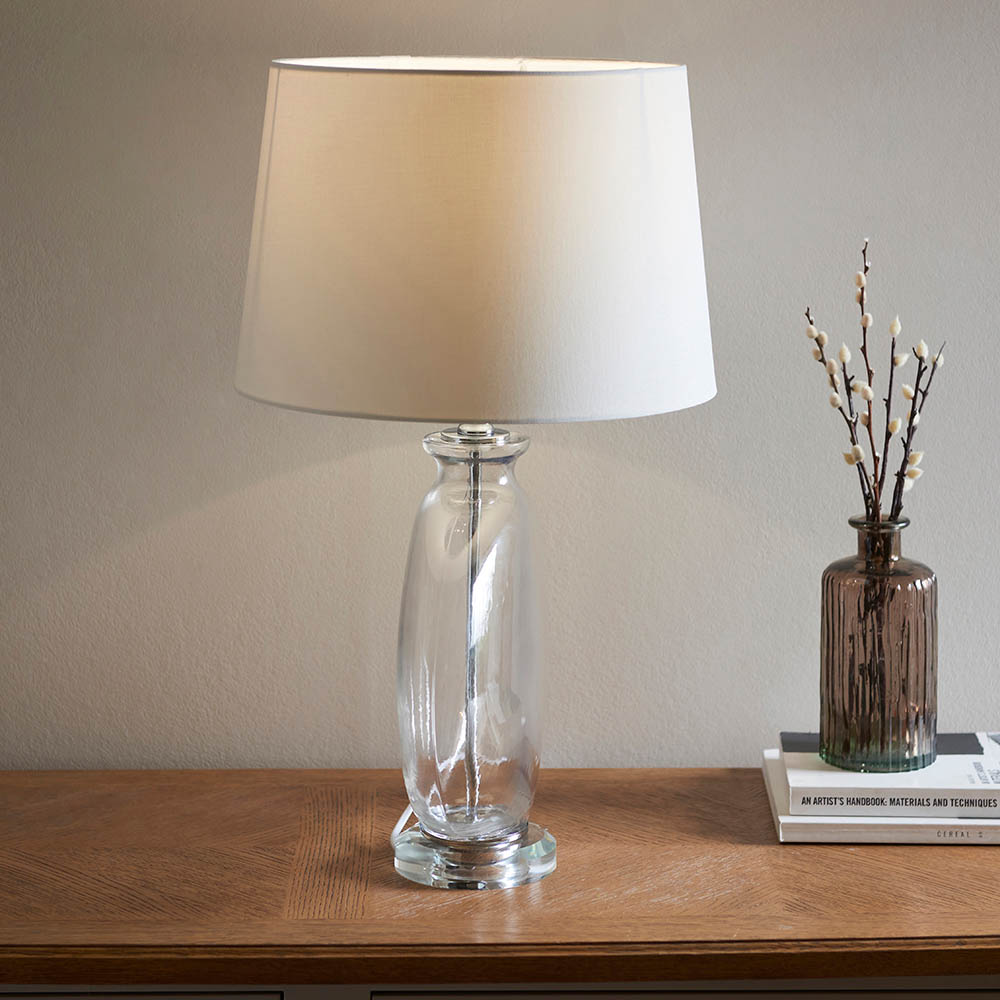NICKEL & WHITE LAMP