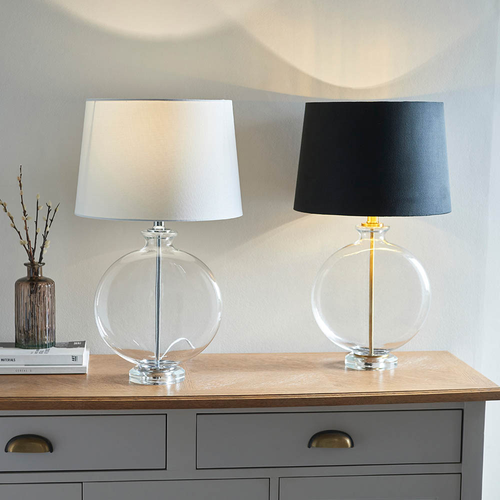 NICKEL & WHITE LAMP