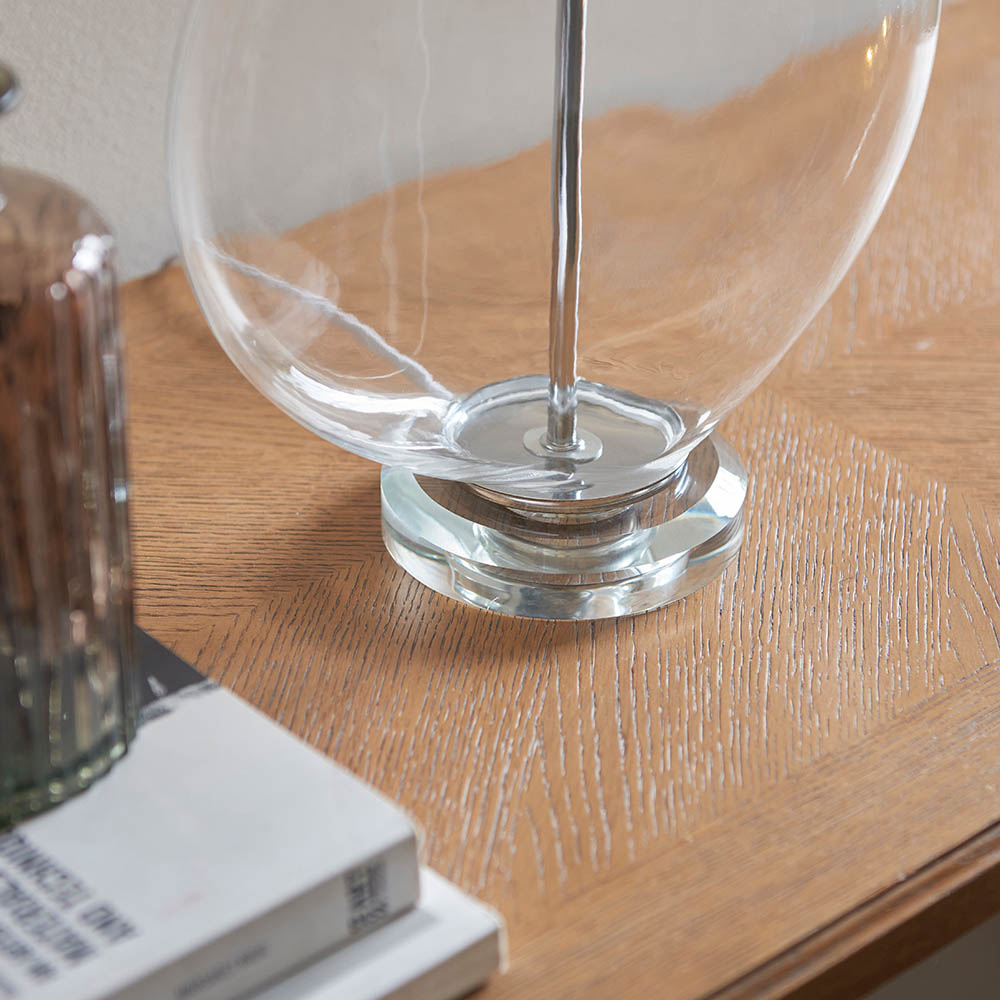 NICKEL & WHITE LAMP