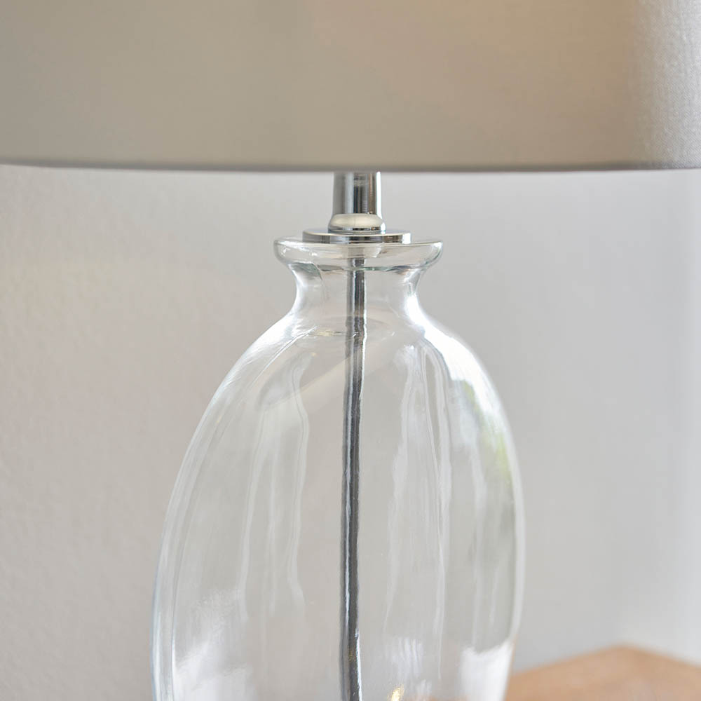 NICKEL & WHITE LAMP