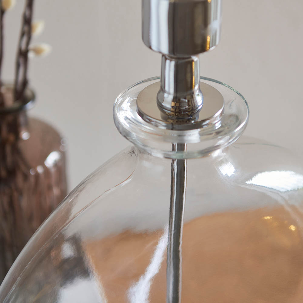 NICKEL & WHITE LAMP