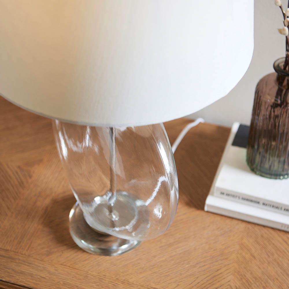 NICKEL & WHITE LAMP