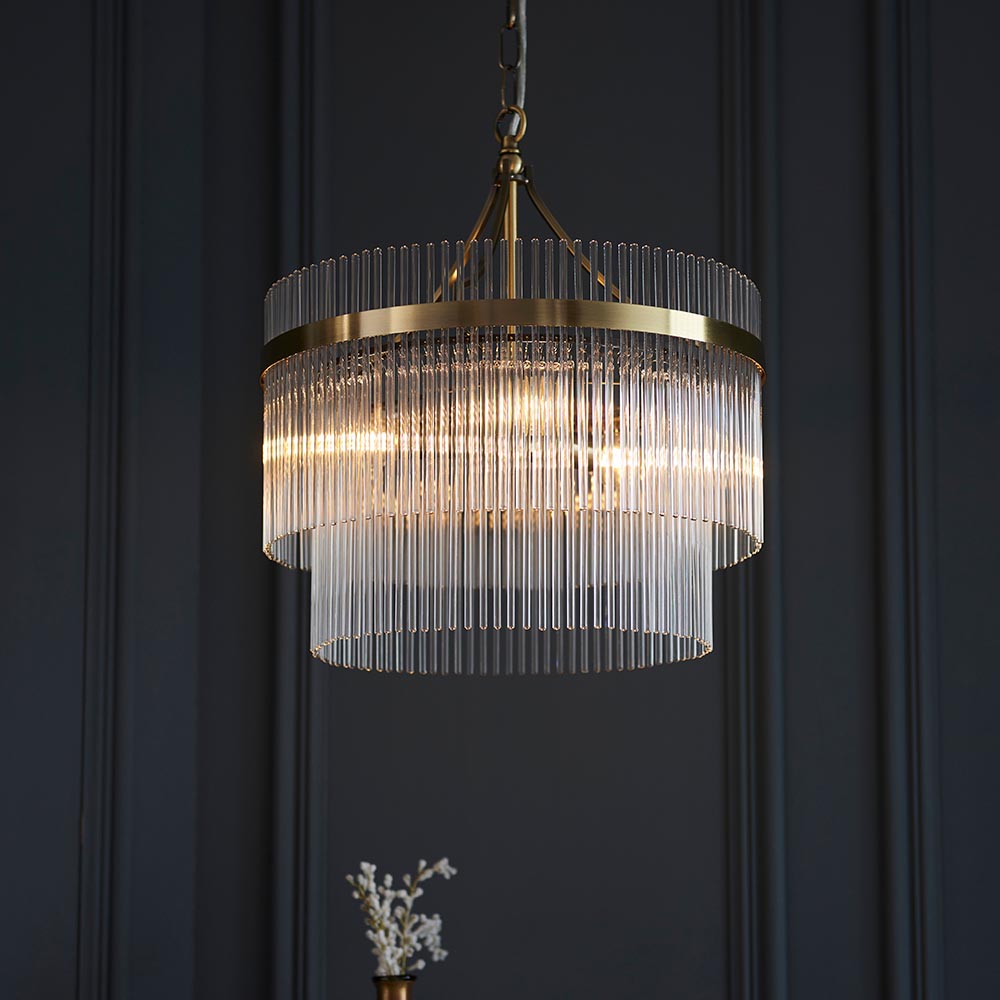 ANTBRS GLASS ROD PENDANT