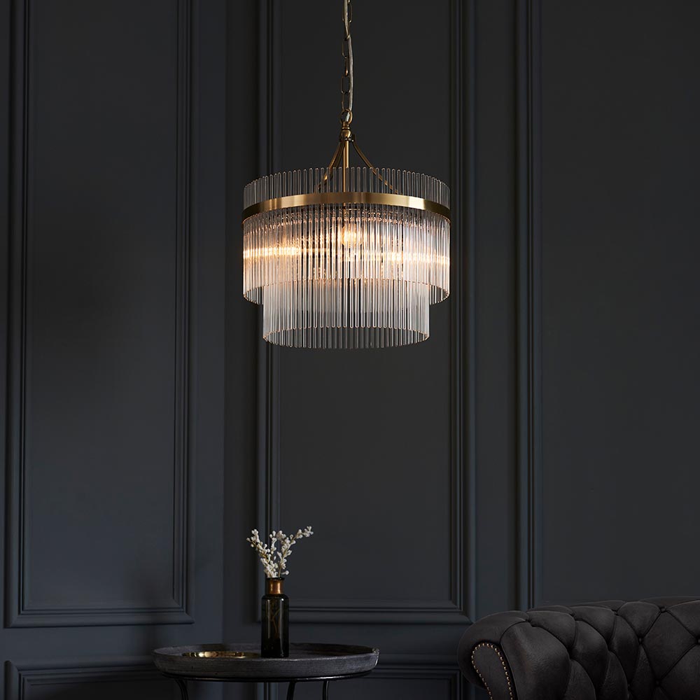 ANTBRS GLASS ROD PENDANT
