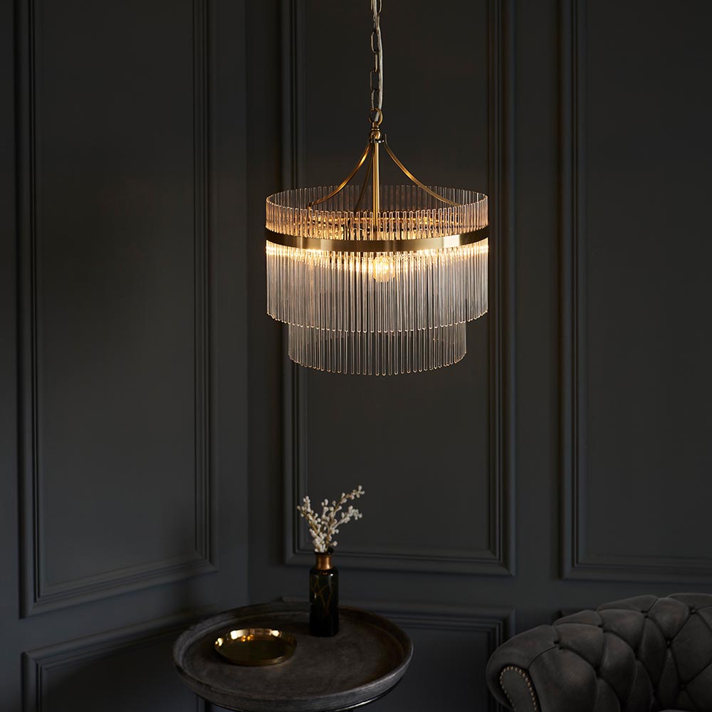 ANTBRS GLASS ROD PENDANT
