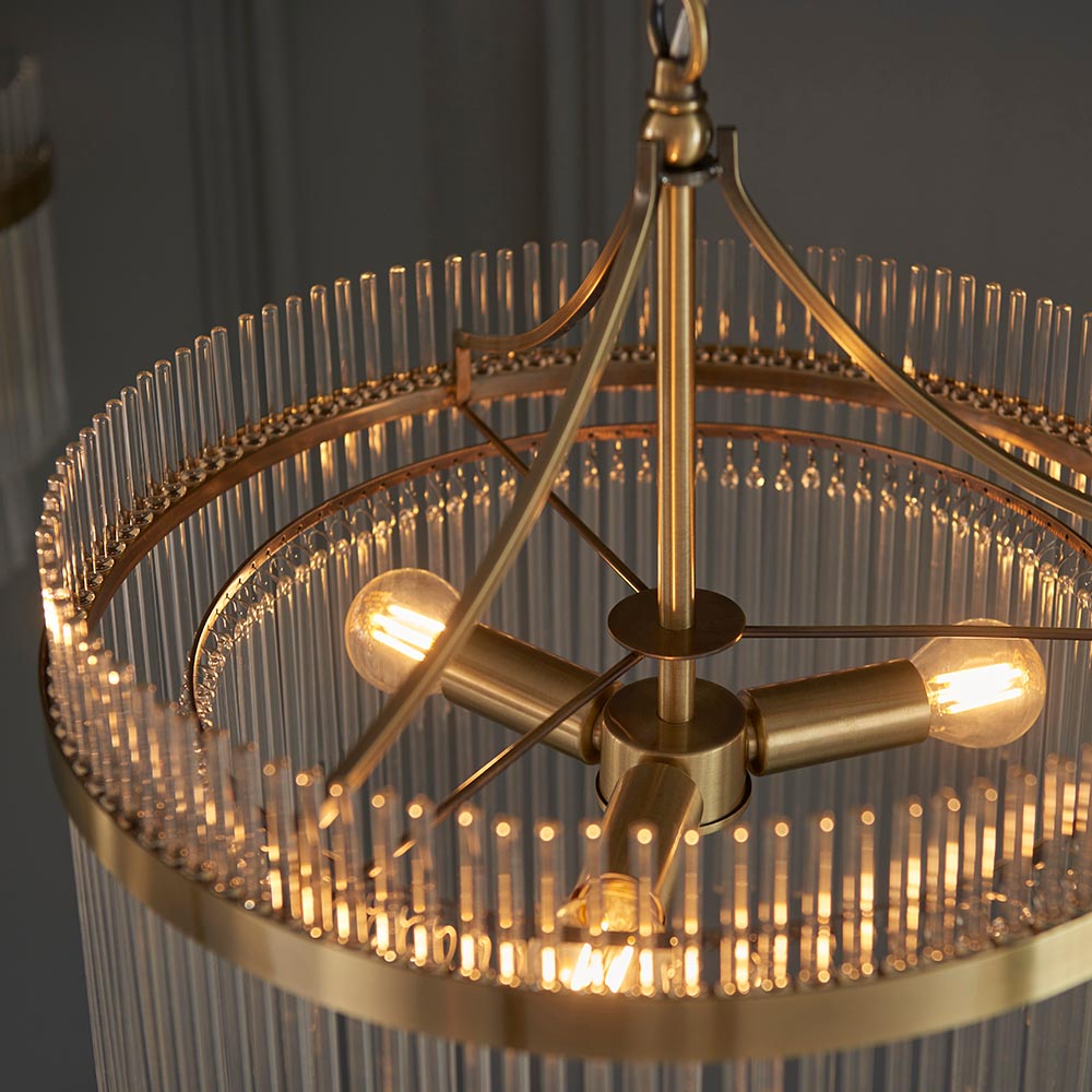 ANTBRS GLASS ROD PENDANT