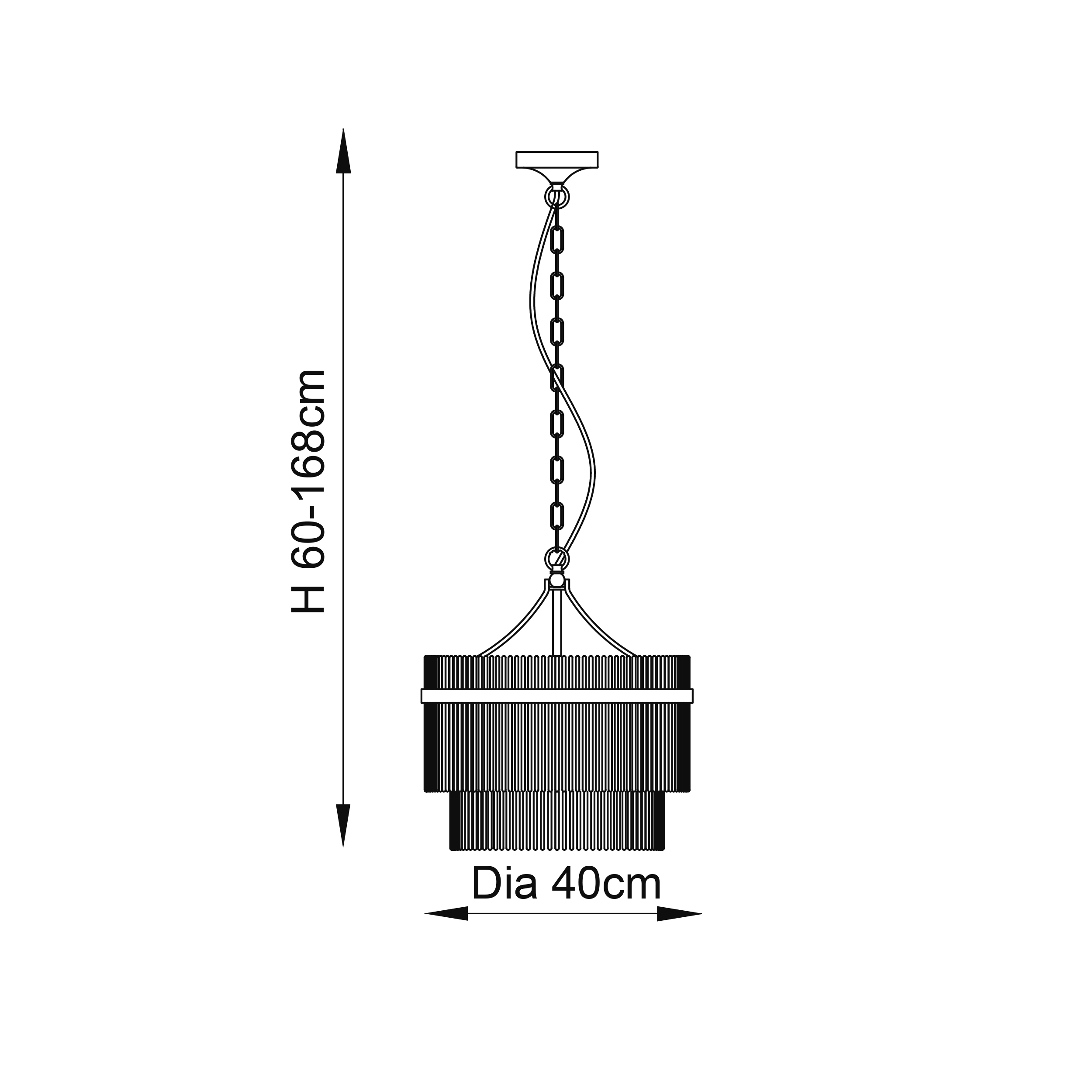 ANTBRS GLASS ROD PENDANT