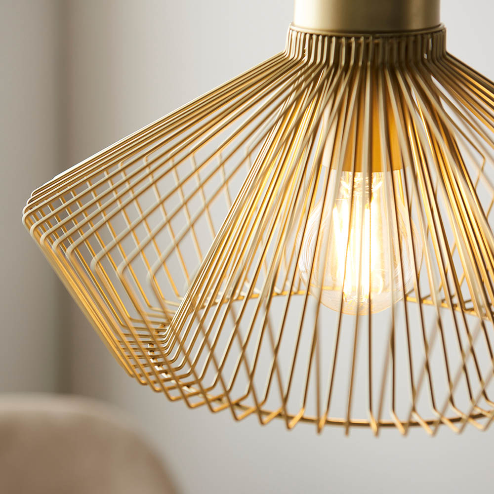 GOLD CAGE PENDANT E27