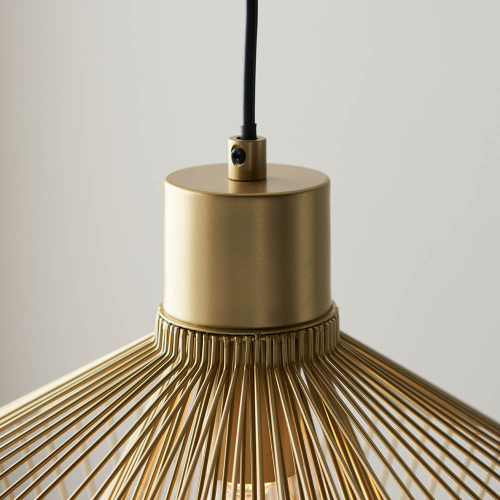 GOLD CAGE PENDANT E27