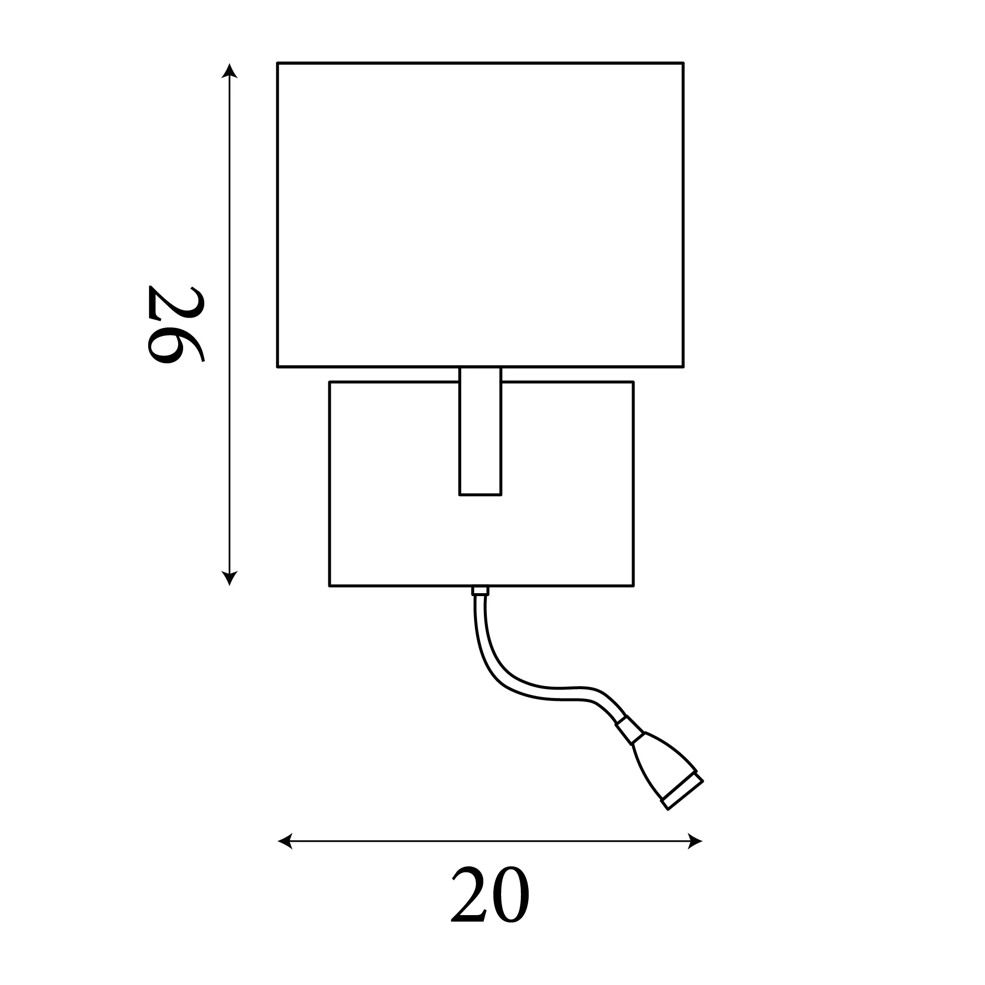 Searchlight 6519SB Wall Light E27 S/Brs