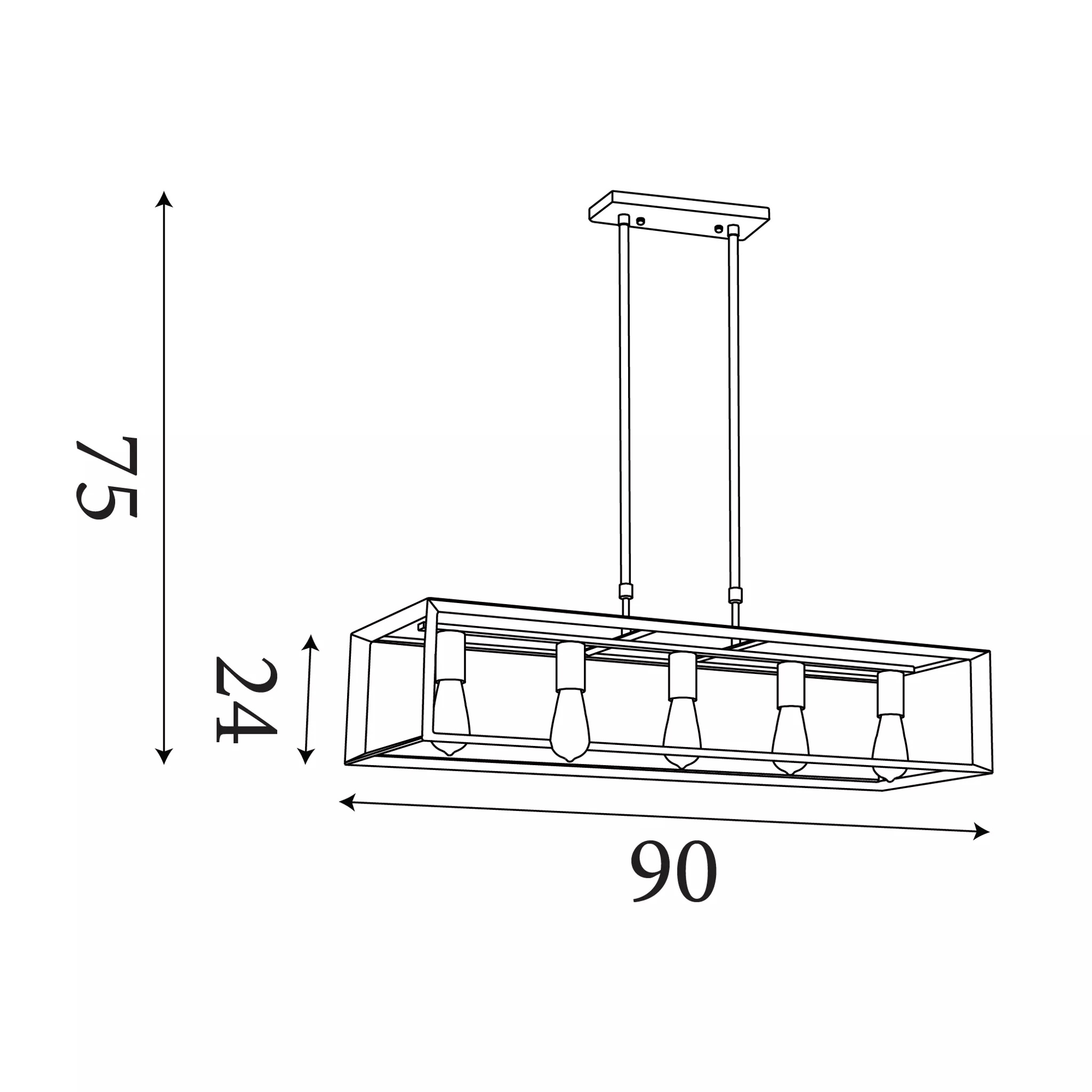 5LT CEILING PENDANT RECT