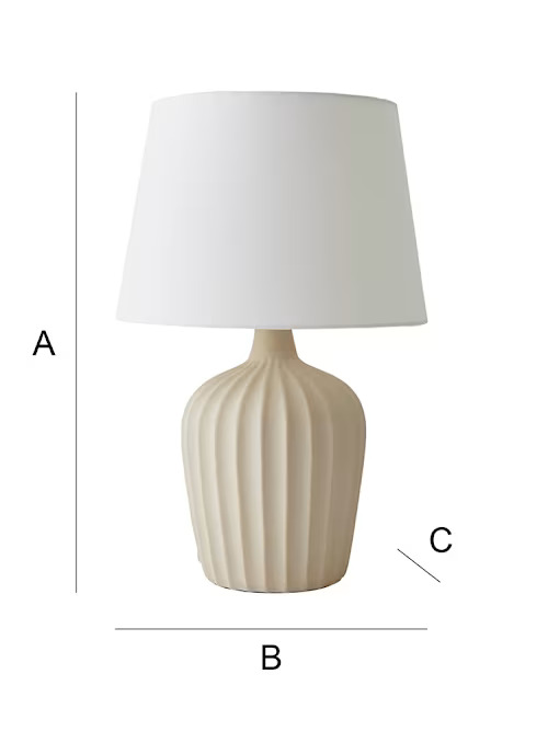 RIBBED CERAMIC TABLE LMP